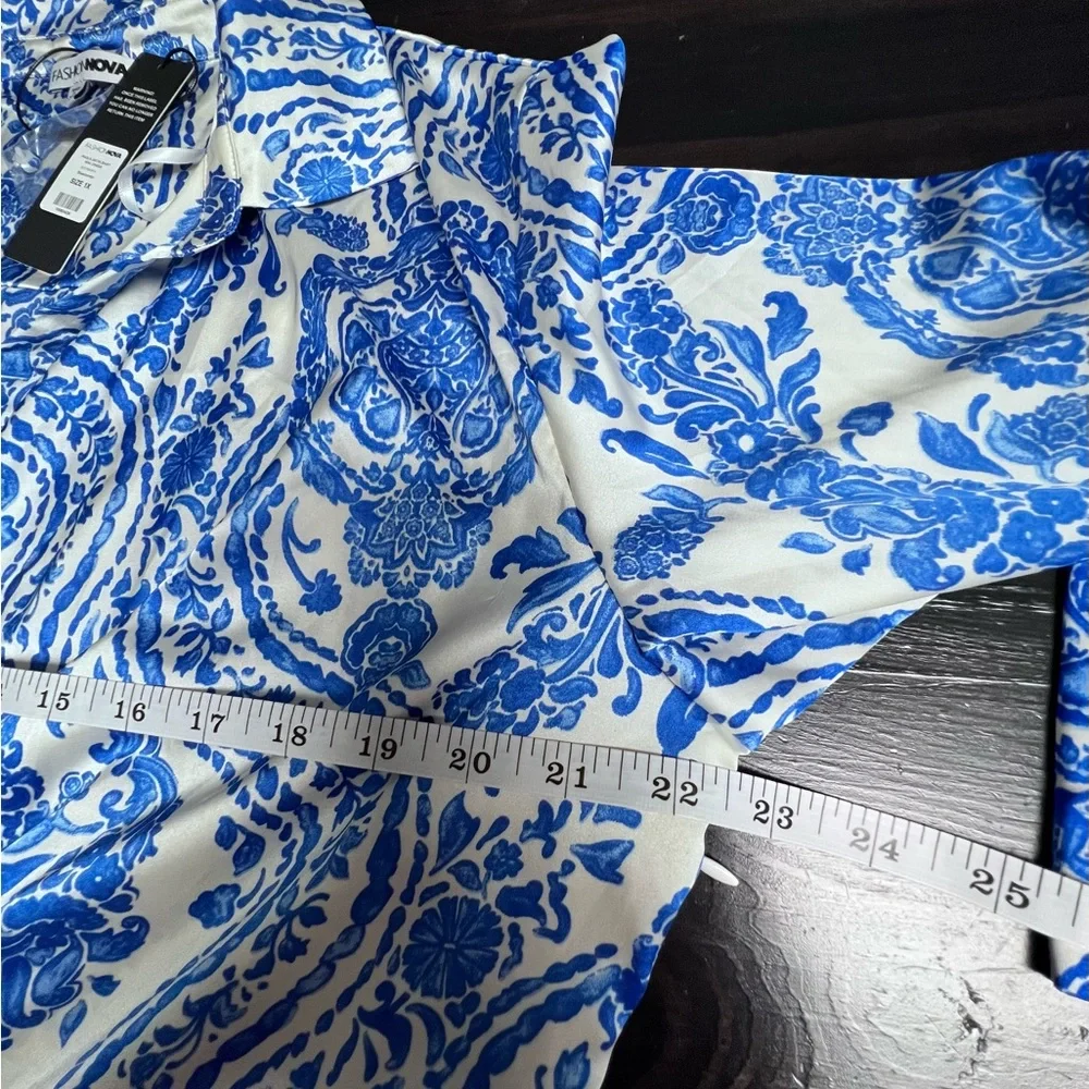 Fashion Nova Blue and White Mini Dress - Picture 8 of 12